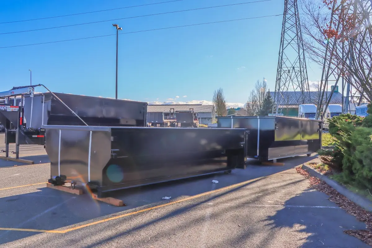 Roll-off dumpster ready for waste disposal at job site for 12 Yard Dumpster Rental in Donna
